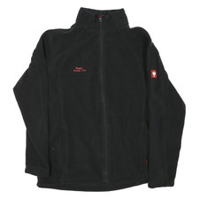 ENGELBERT STRAUSS Mens Black Polyester Zip Jacket L Fleece Plain Comfortable