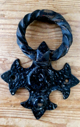 Vintage cast iron ring door - iron,