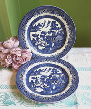 3 B & W WILLOW PATTERN DINNER