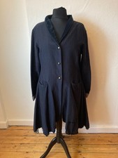 Ewa i Walla Midnight Blue Asymetrical Opera Coat With Velvet Collar Large Used