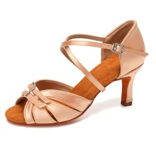 Women Ballroom Latin Dance Shoes Indoor Tango Salsa Shoes 6cm 7.5cm Heels Dance