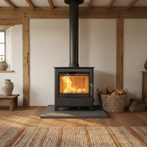 Solway 8kw wood burning stove - burning,