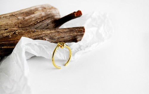 Gold knot ring silver love - knot, ring,