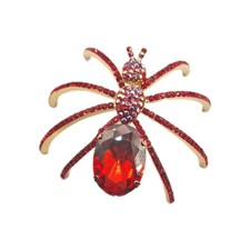 Butler and Wilson Red  Crystal Spider Brooch LARGE NEW HALLOWEEN