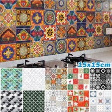 24pcs Vintage Moroccan Stickers Tile Mosaic Waterproof Self-adhesive Wall Stick