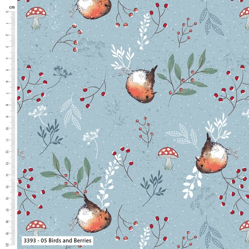 Little red robin cotton - red,