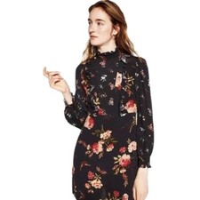 Zara Black Floral Mini Dress