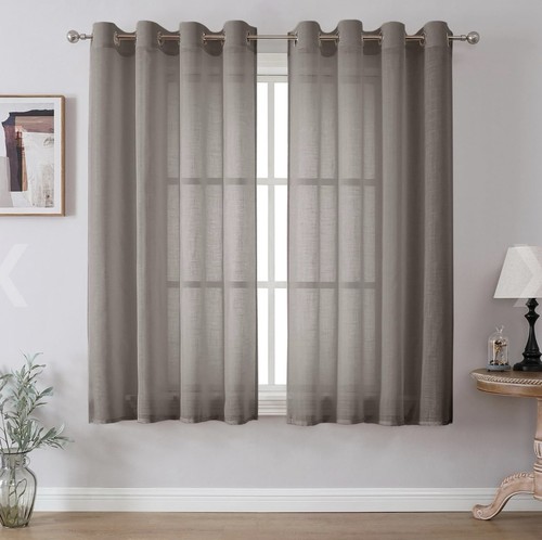 Voile sheer curtains - sheer, with