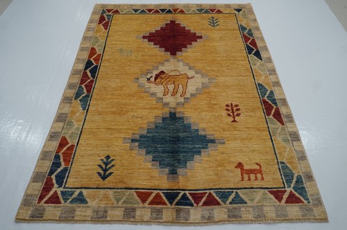 5x7 beige gabbeh afghan - beige,