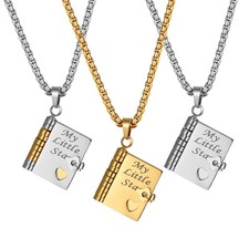 Women's My Little Star Book Pendant Necklace 6-Page Openable Jewelry Ideal Gift