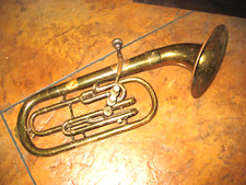 VINTAGE BUNDY (SELMER) TROMBONIUM, MARCHING VALVE TROMBONE, ADJUSTABLE BELL
