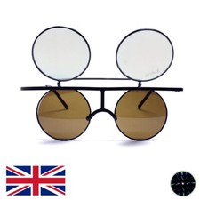 GloFX Vintage Flip Round Trippy Rainbow Diffraction Glasses - UK Stock