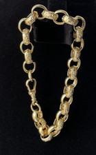 SOLID 9CT  GOLD & SILVER 9 inch MEN'S BELCHER BRACELET Son/daughter/gift