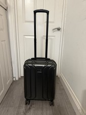 Salysburys Grey Hard Shell Carry On Suitcase 4 Wheel Spinner TSA Lock