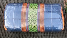 Yoga Bolster Rectangular Natural Thai Kapok Firm Blue Meditation Cushion Pillow