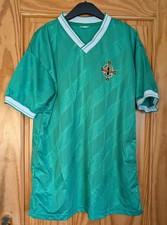 Northern Ireland 1986 Home Jersey Shirt Green White Vneck VGC World Cup Mexico 
