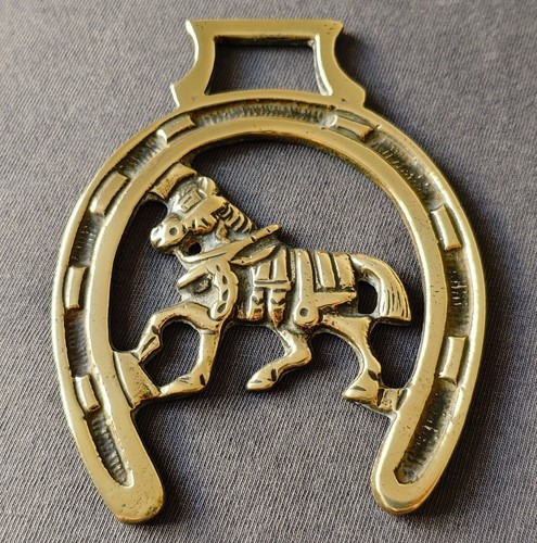 Antique cast horse brass - cast,