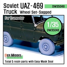 DEF Model DW35048 , Soviet UAZ -469 Truck Sagged Wheel set (for Trumpeter), 1/35