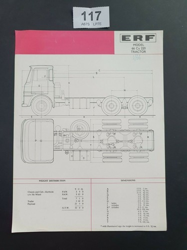 Erf model 66cu 220 tractor - model,