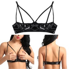 Womens Wet Look Bras Lingerie