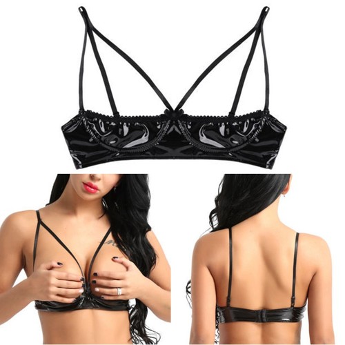 Womens wet look bras lingerie - womens,