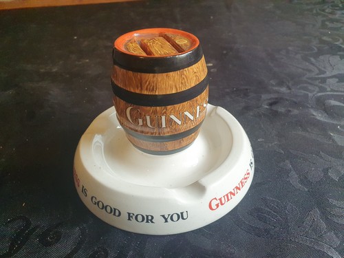 Guinness ashtray with matchbox - with,