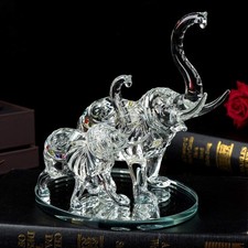 London Boutique Decorative Crystal Glass Animal Elephant Ornament Figurines Gif