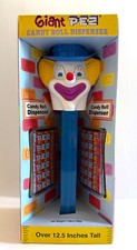 VTG Giant PEZ Clown Blue Stem Dispenser Candy Refills New In Box 12.5 Inch