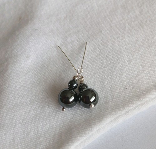 Doll earrings black shiny - earrings,