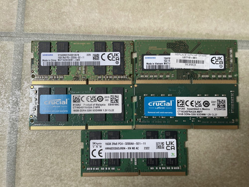 Job lot 16gb - ram, laptop