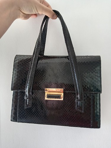 Vintage snake skin bag black