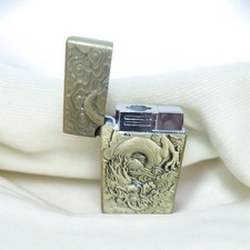 Vintage Bronze Dragon Lighter – Windproof Refillable Gas, Embossed Metal Design