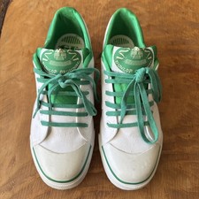 Rare Dunlop Flash Green & White Trainers UK 8 Lace Up Vintage VGC