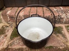 Antique vintage black enamel