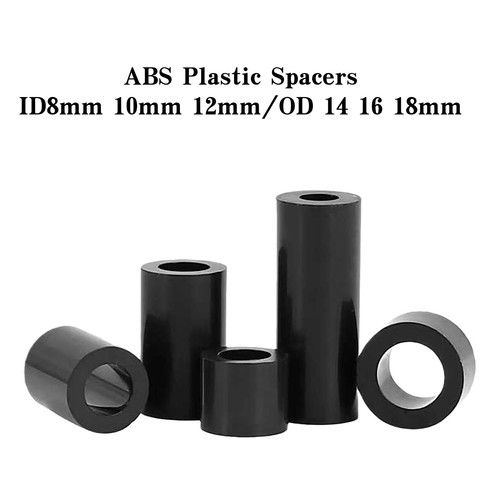 Black abs plastic spacers - black,