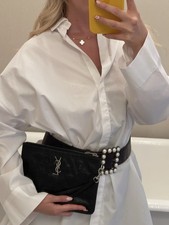 'S MAX MARA Shirt UK 12 White Oversize Cotton Button Closure Back Pleats