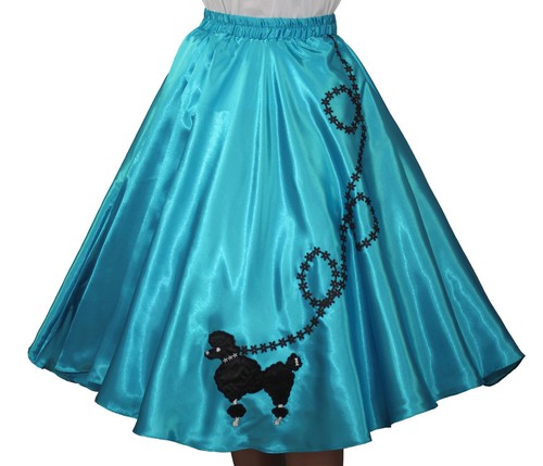 Aqua blue satin 50s - blue,