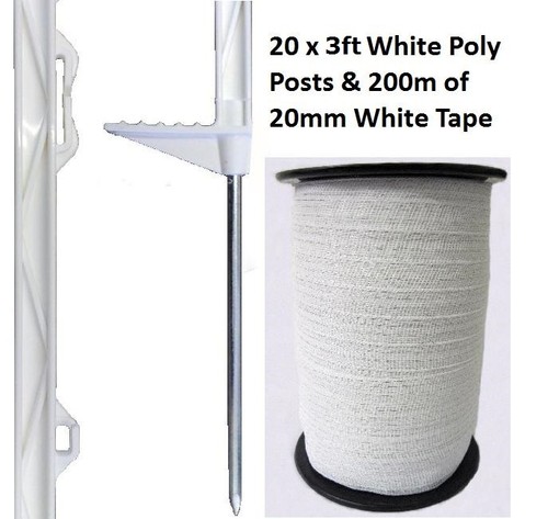3ft poly posts tape - x,