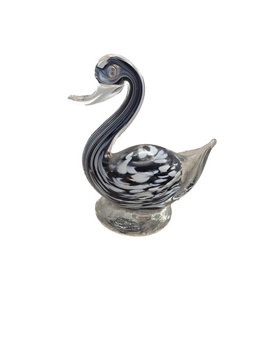 Murano art glass swan figural - swan,