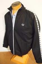 Fred Perry Cotton Blend Taped Track Jacket J6231 NWT  XL $150 Black