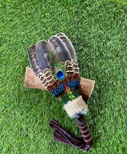 Smudge Feather Fan with Red