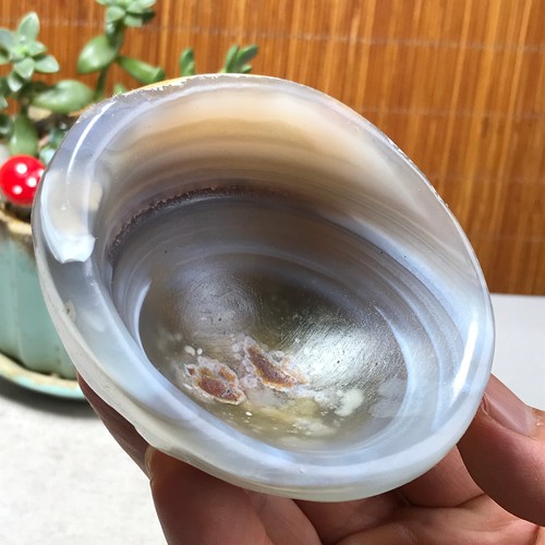 Polished banded agate - polished, bowl