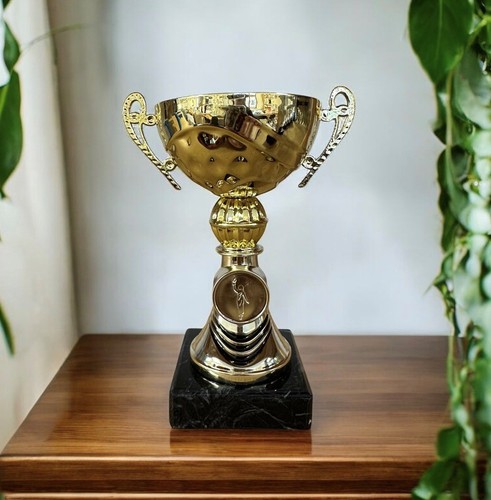 Gold handled bowl cup trophy - gold,