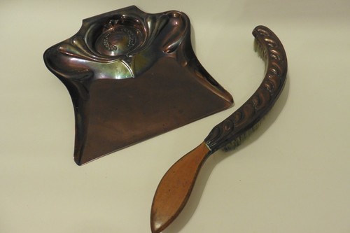 Art nouveau copper crumb tray - nouveau,