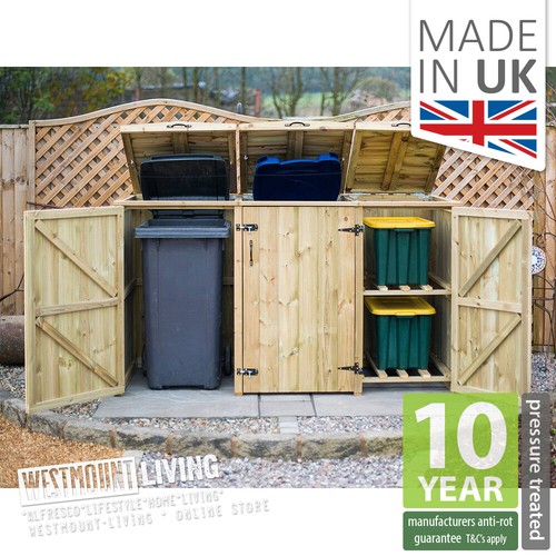 Double triple quad wheelie bin - triple,