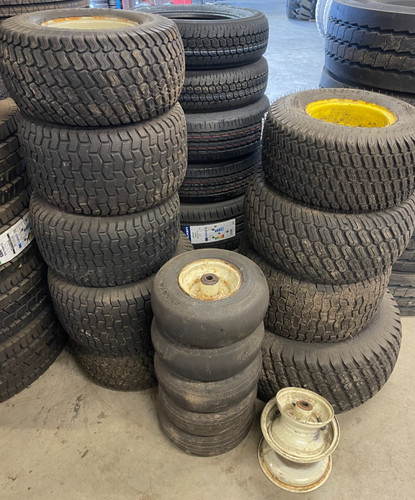 Ride mower tyres and - mower,