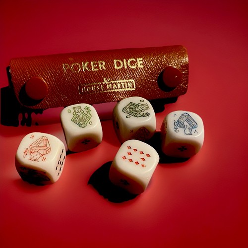 Poker dice set game - poker, vintage