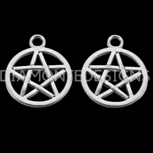 20mm tibetan silver pentagram - tibetan,