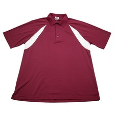 Greg Norman Shirt Mens Large Red White Polo Golf Stretch Lightweight Outdoor B3