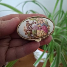 Vintage Oval Pill Box French